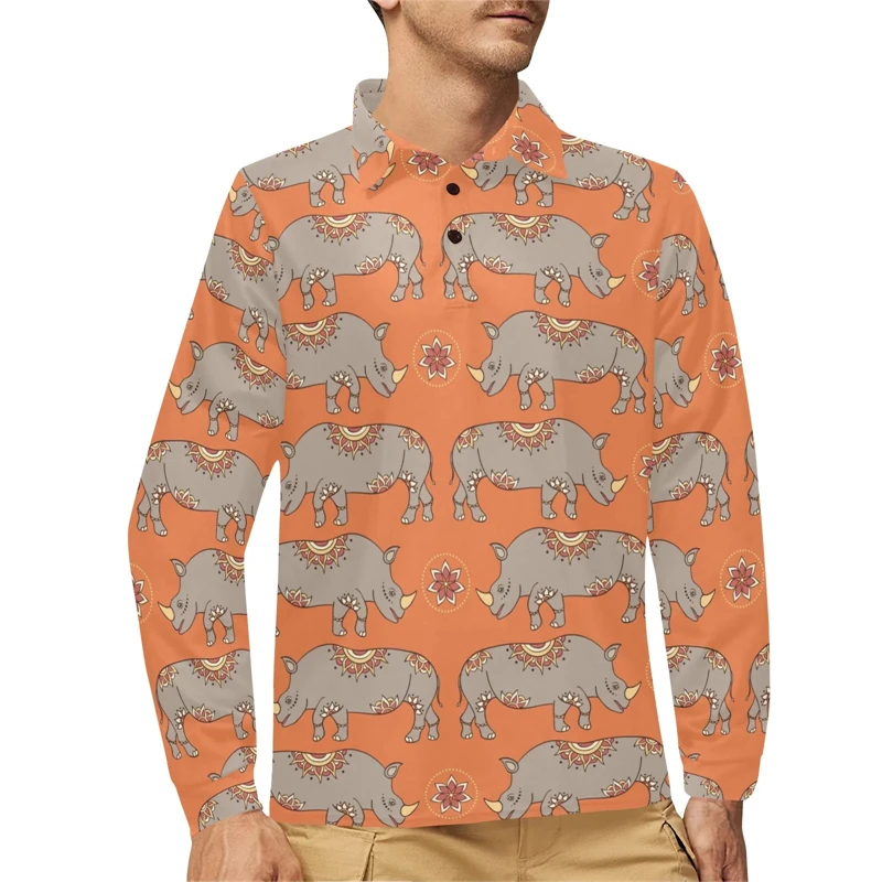 Men's Long Sleeve Polo Shirt 3d Funny Graphic Turndown Polo Shirts For Men Women Outdoor Streetwear Plus Size Tshirts Polo Tops