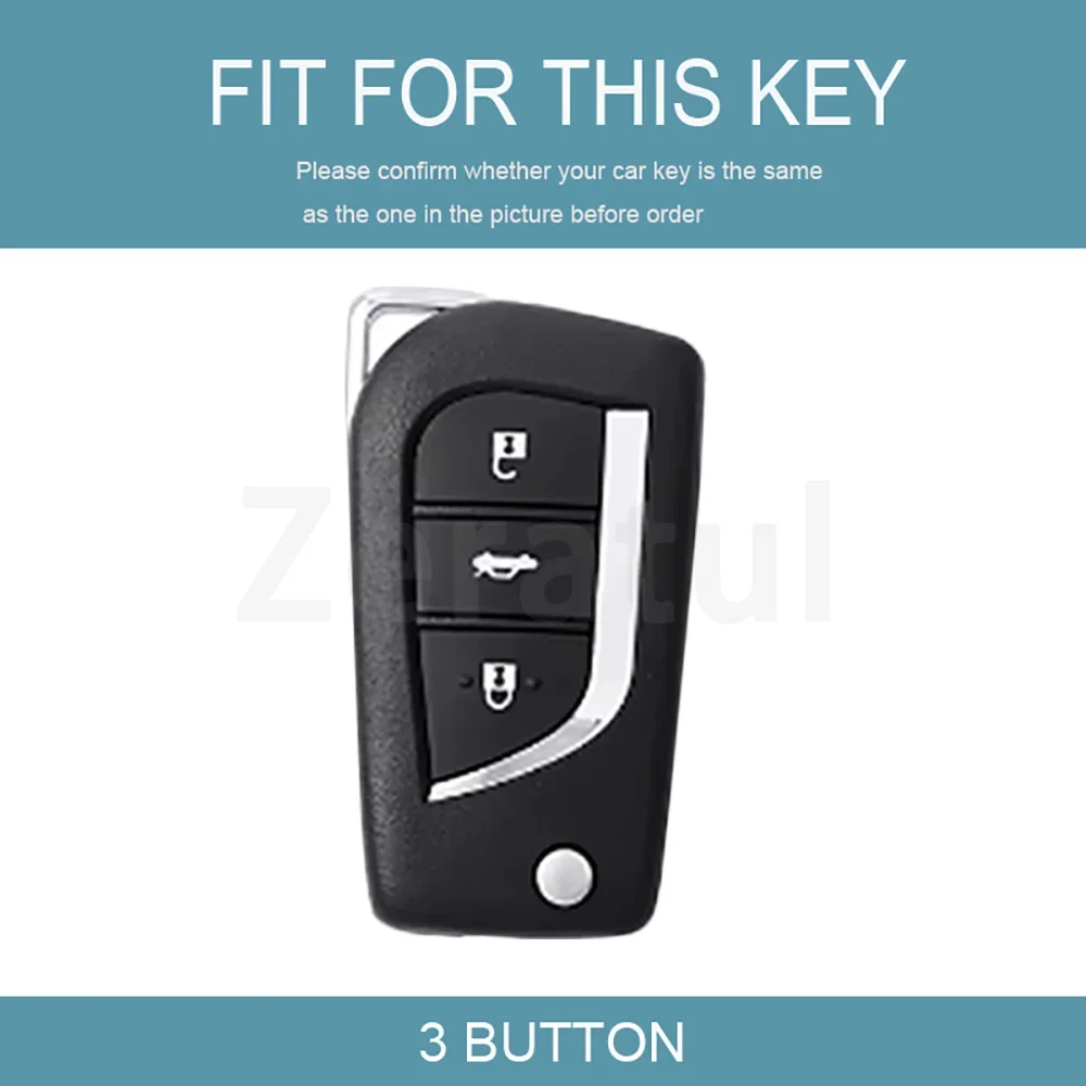 Leather TPU Auto Keyless Smart Flip Key Case KeyChain for Toyota Highlander Corolla Fortuner Tundra Camry RAV4 Shell Fob Cover