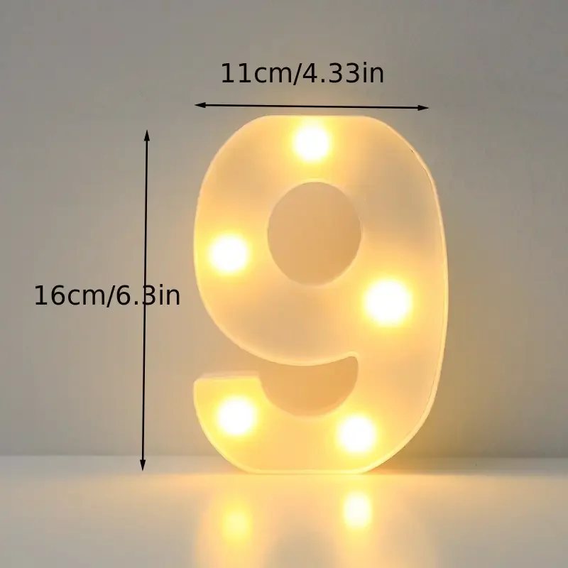 1pc 6,3 zoll Dekorative LED Lampe Weiß Kunststoff Festzelt Anzahl Licht up Zeichen Neon Für Home Hochzeit Party geburtstag Urlaub Dekor – Detail 9