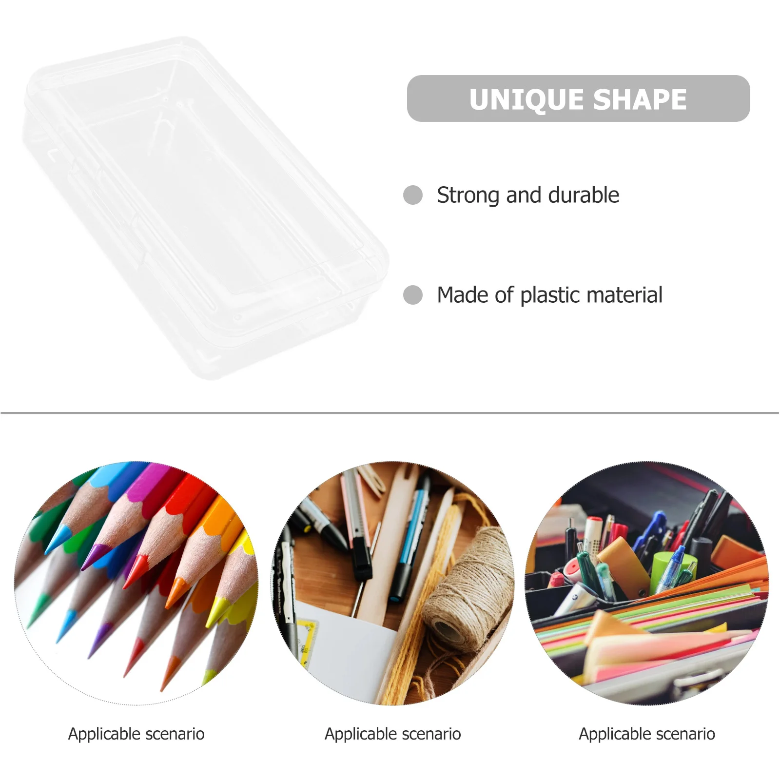 

Stationery Storage Box Pen Container Pencil Case for School Portable Office Holder