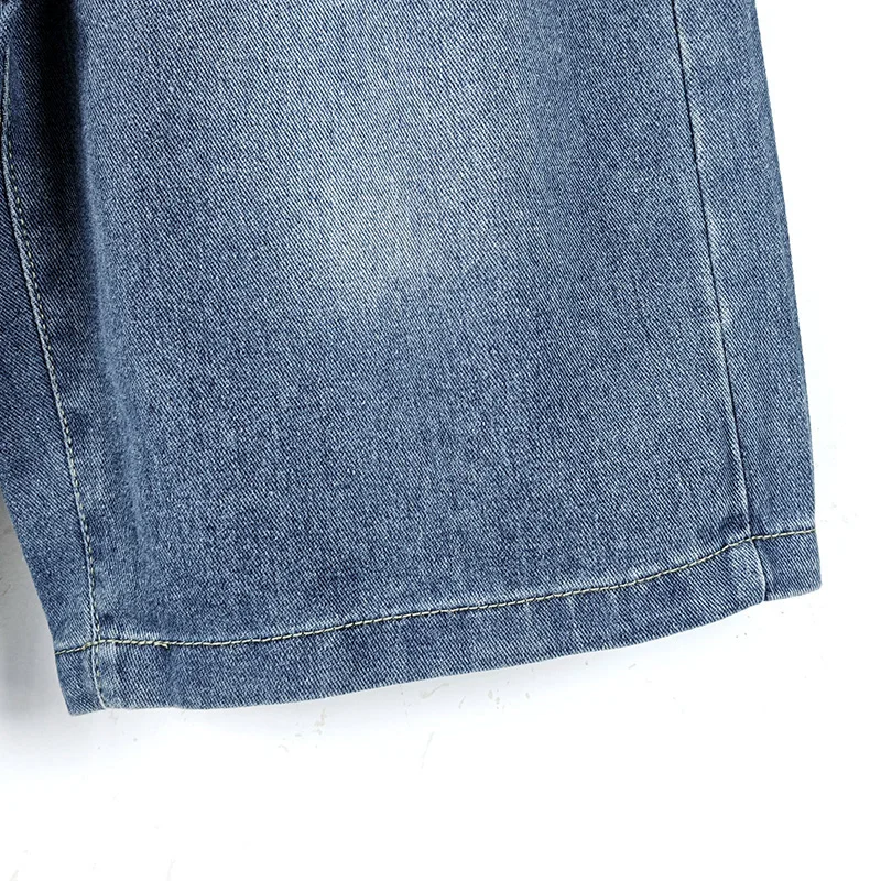 Capris شورت جينز فضفاض للنساء ملابس صيفية فضفاضة كورية Dongdaemun 2025 ملابس نسائية أزرق مقاس كبير سراويل الهانبوك قصيرة