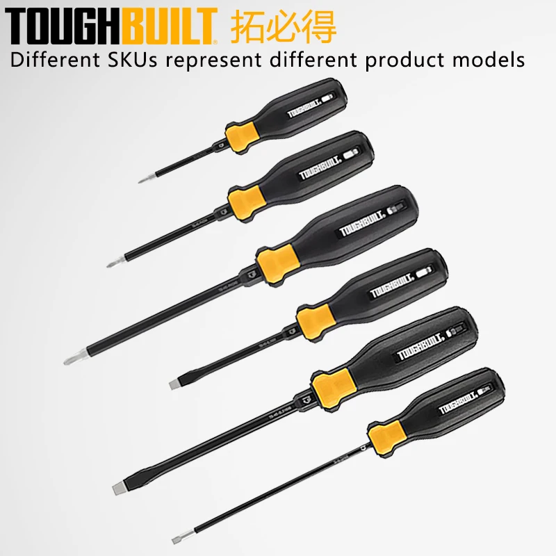 TOUGHBUILT Screwdriver Series High Torque/Deep Hole Dedicated PH/Slotted Industrial Grade Hand Tool Accessories