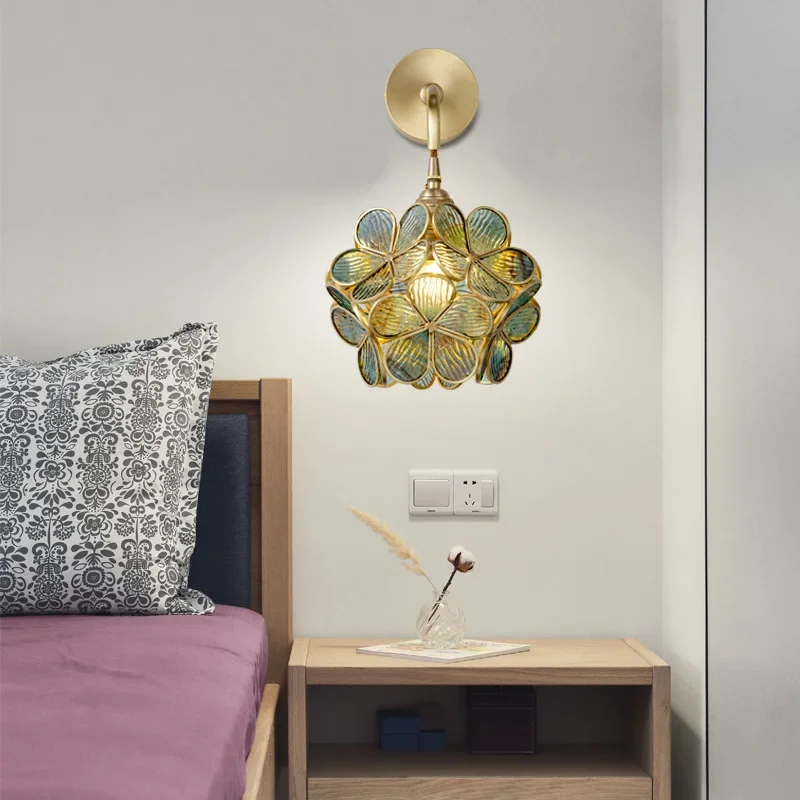 

Indoor Bedroom Besides Wall Sconce Lights Living Dining Room Lamps Home Decorations Nordic Modern Flower Shape Lighting Fixture