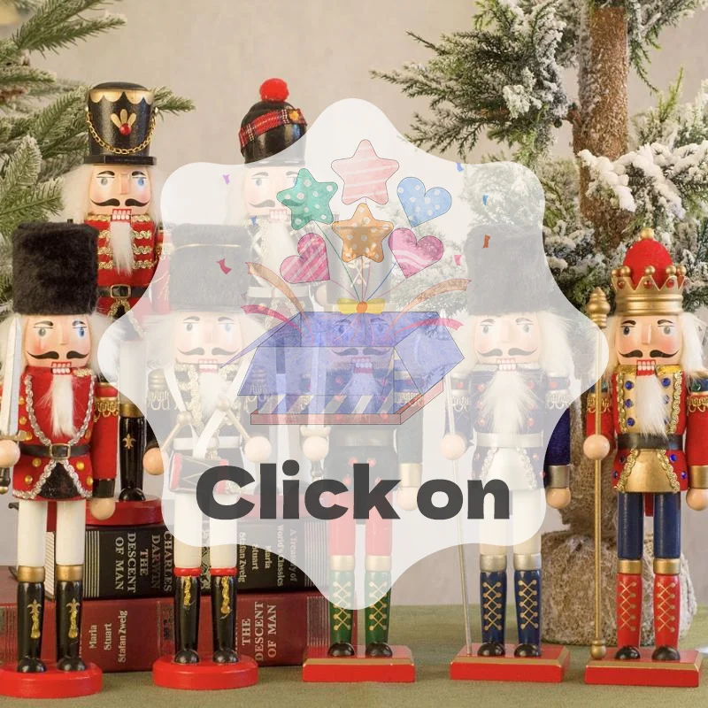 1Pcs 30CM Cartoon Walnut Soldier Home Decoration Christmas Ornament Wooden Nutcracker Puppet Desktop Decor
