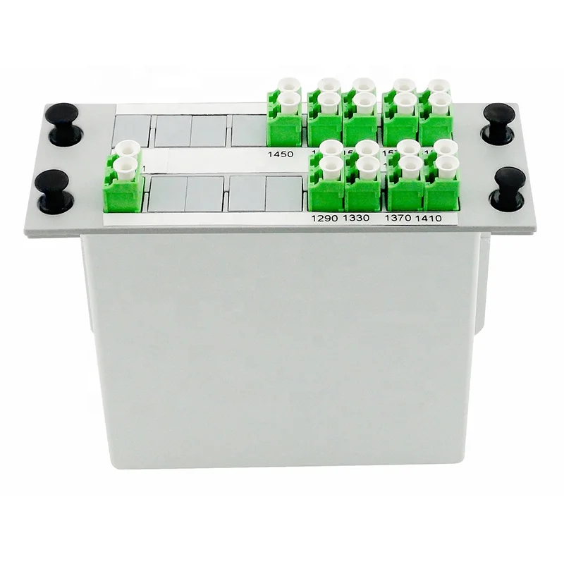 Proveedor de servicio de Internet Módulo de casete Caja de plástico Fibra MUX de 18 canales CWDM con conector personalizado LC APC