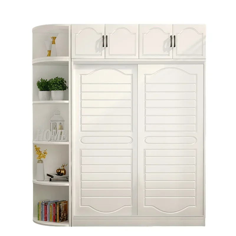 

Wardrobe sliding door household bedroom modern simple solid wood cabinet children's simple assembly board wooden wardrobe