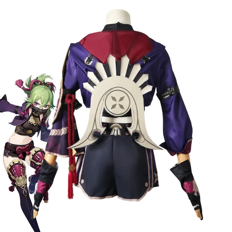 5;e,8\v,5/Anime Genshin Impact Kuki Shinobu Cosplay Costumes Women Halloween Clothese;5'b\7/m'