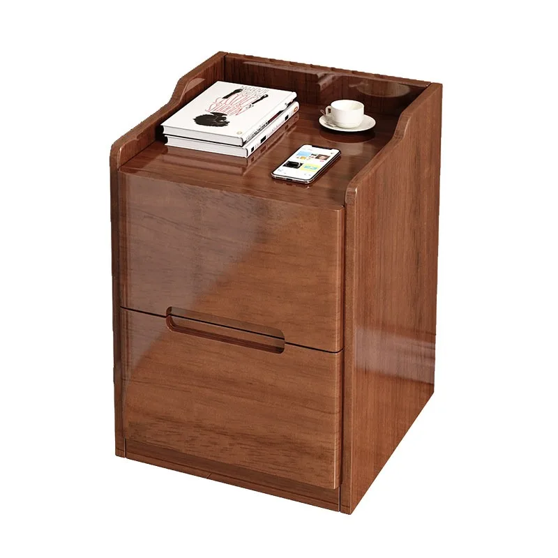

All solid wood bedside table Modern simple narrow side light luxury high-end mini small locker Small apartment storage cabinet