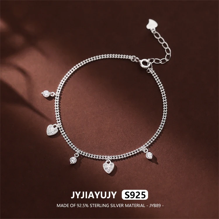 

JYJIAYUJY 100% Whole Original Sterling Silver S925 Bracelet In Stock Waterdrop Love Fashion Jewelry Gift Daily JYB89