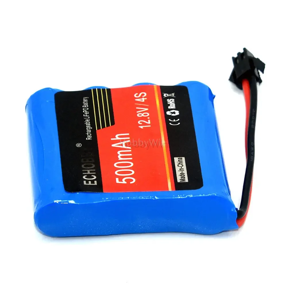 Batería de 4S de 12,8 V, 500mAh, 6,4wh, enchufe positivo para Buggy, coche, camión, carreras, barco de velocidad