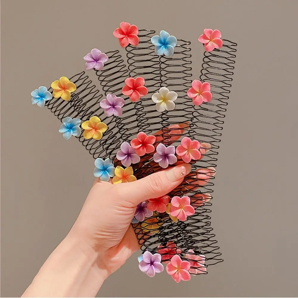

Spring U Shape Hair Styling Comb Headband Teeth Invisible Extra Hair Holder Fixed Combs Hair Accessories Flower Hairpin Women