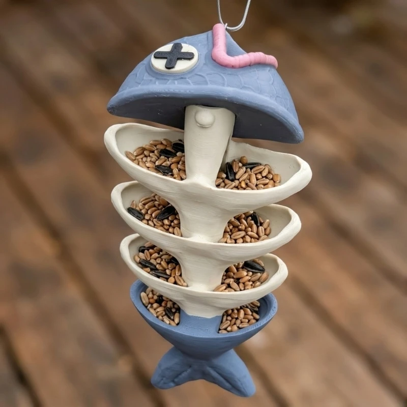 

Creative Fishbone Bird Feeder With Multiple Layer For Attracting Wild Birds To Garden And Patio Easy Observation B03E