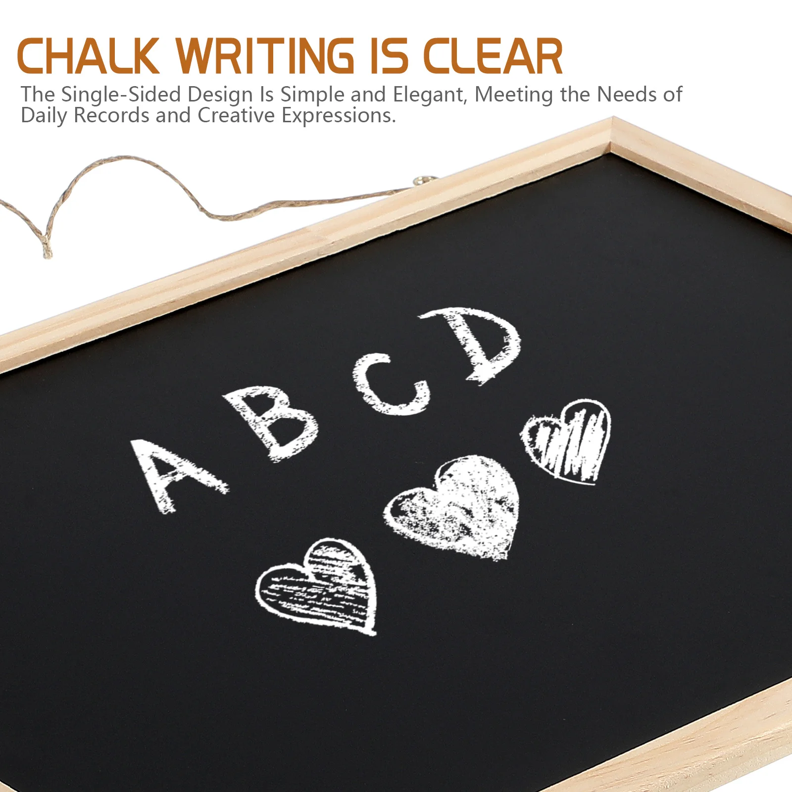 Wooden Hanging Chalkboard Sign Single Sided Erasable Message Board Rustic Style for Wedding Kitchen Wall Decoration