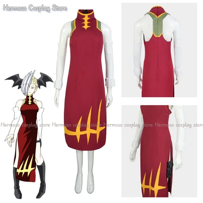 

Anime My Hero Academia Dragon Nine Cosplay Costume Halloween Dragon Nine Red Cosplay Dress Outfit for Woman Adult