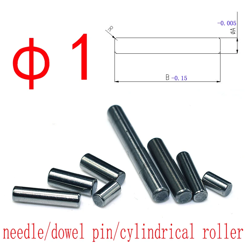 M1 Micro Locating Shaft, Needle Roller, Support Pin, Pivot Pin Hardware for Hobby Model & Fishing Reel Transmission Assembly
