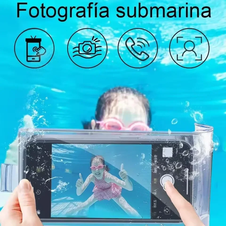 Bolsa transparente para teléfono a prueba de lluvia, funda protectora para teléfono móvil con pantalla táctil y orificio de carga para IPhone 17, Samsung Mi, 1-10 Uds.