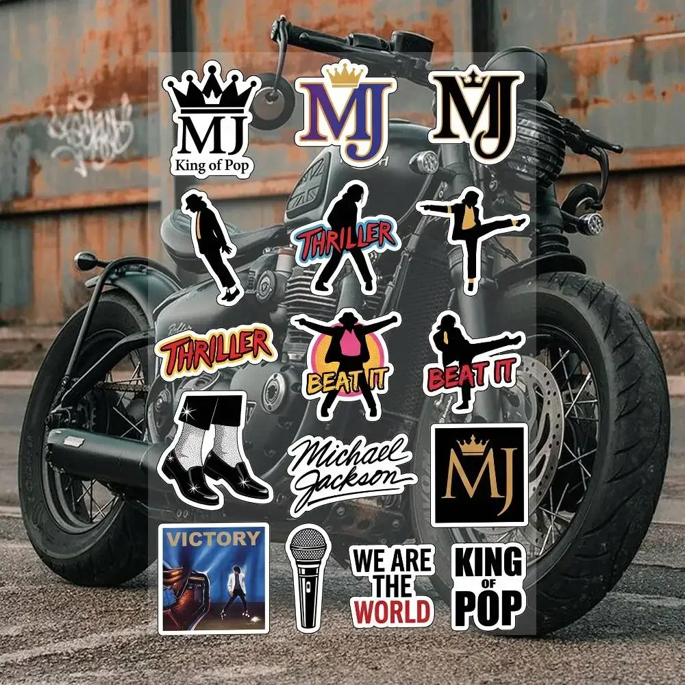 Singer M-Michael J-Jackson  Reflective Motorcycle Stickers Waterproof Vinyl Decals for Motorbike Helmet Fuel Tank Bike