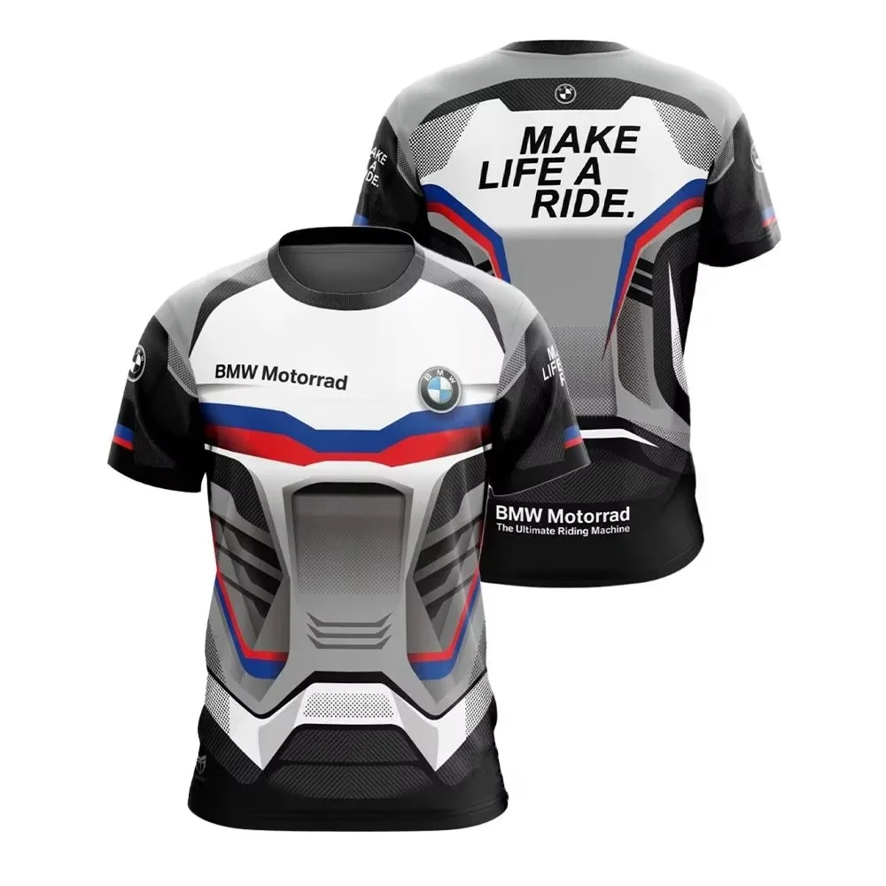 

2025 Racing Team BMW Motorrad Jerseys ADVENTURE Riding Sport Travel T Shirt Blue Motorcycle Breathable Summer Quick Dry Fashion