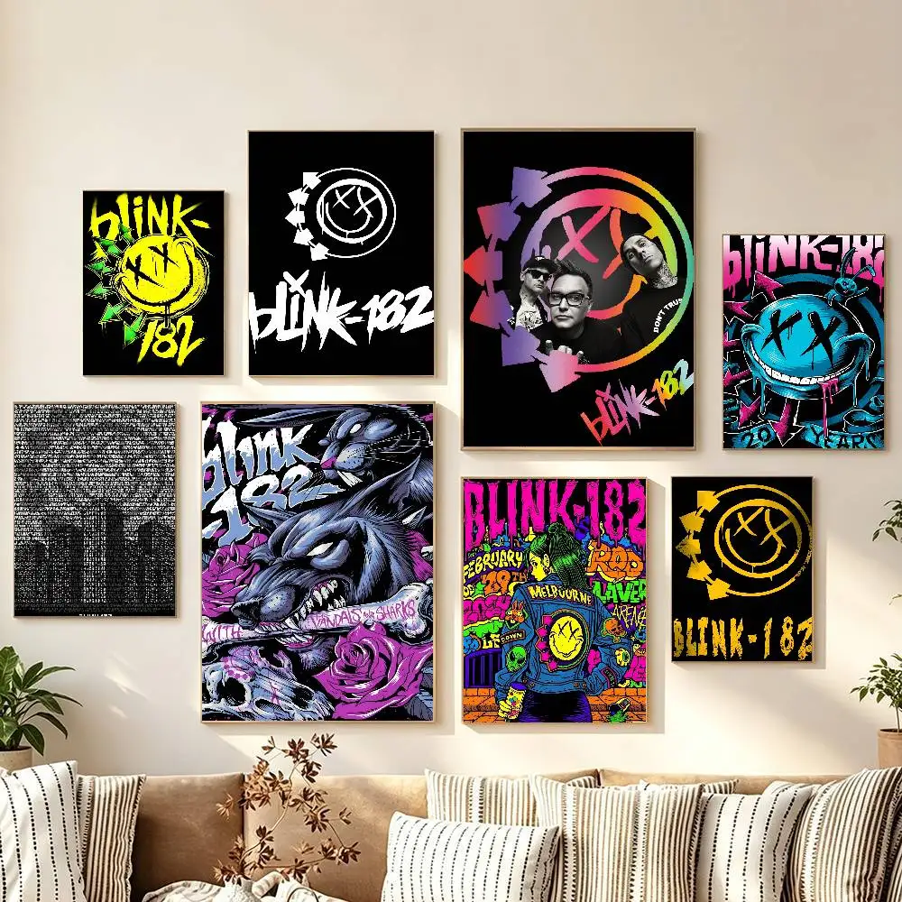 Famo-us- Punk Band BLINK-182 HD Art Sticky Wall Waterproof Home Living Room Bedroom Bar Aesthetic Decoration