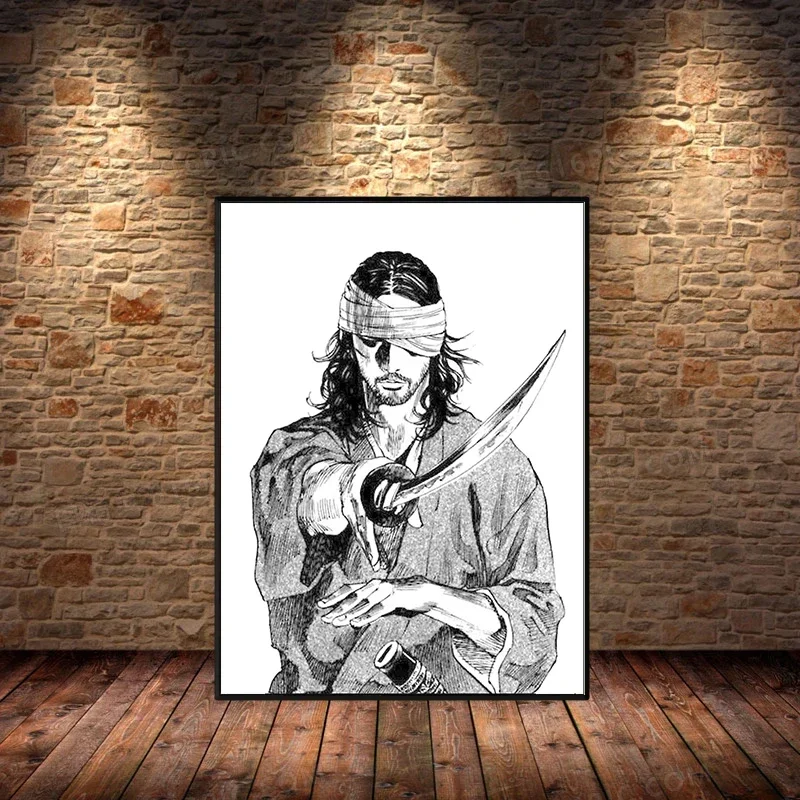 Japan Samurai Miyamoto Musashi Vagabond Poster Prints Canvas Painting Modern Wall Art for Pictures Living Bedroom Home Decor