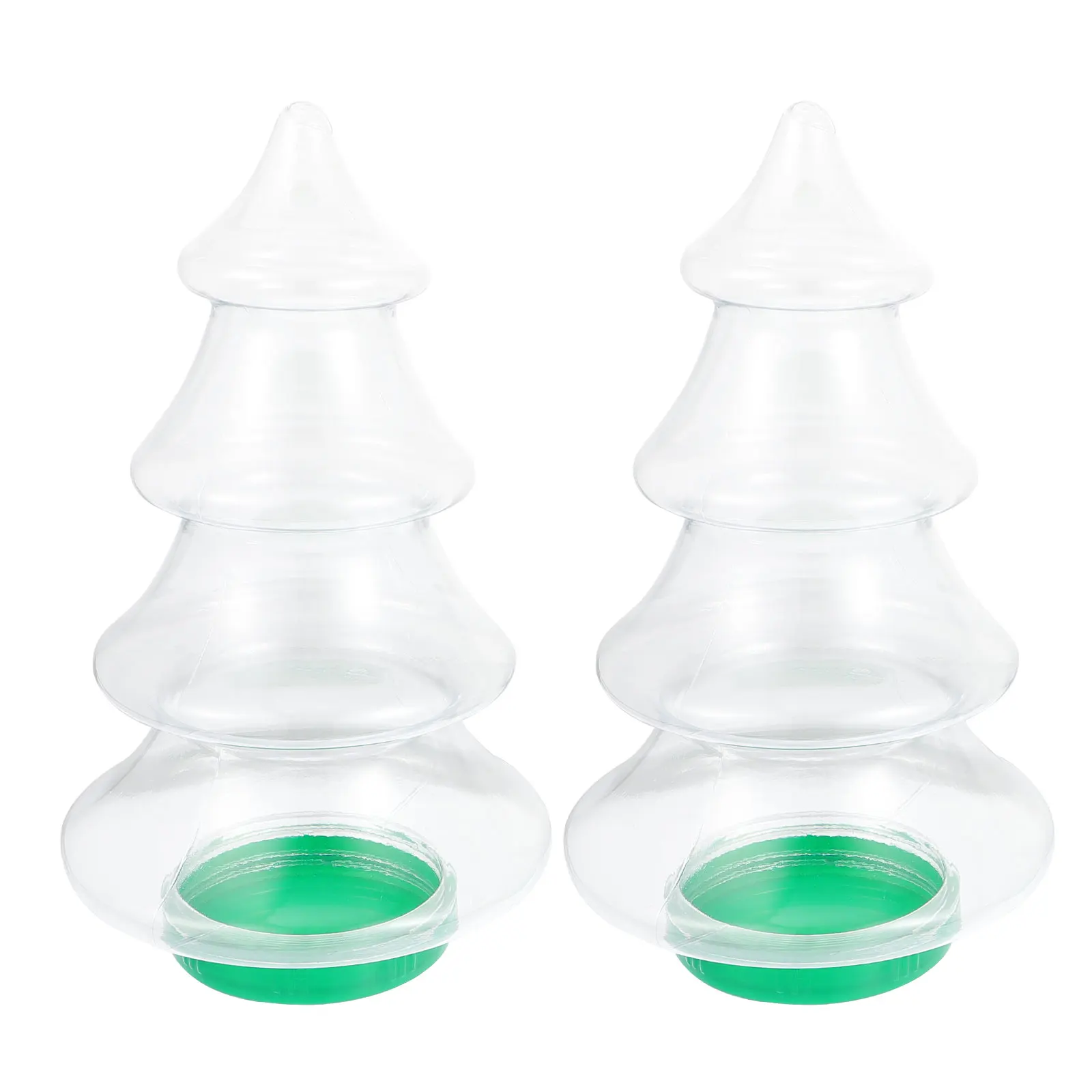 

2pcs Jar Gifts PET Storage Bottles Sugar Container Food Biscuits Christmas Tree Shaped Gift Bottle Festival Container