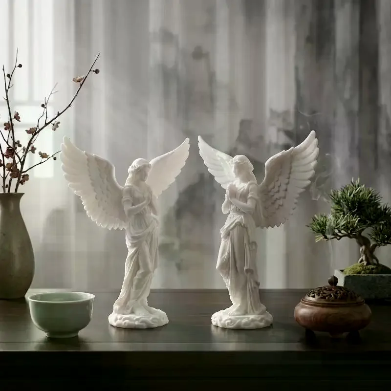 3D Printed Praying Angel Religious Figurine Guardian Statue For Study Room Decor Baptism Gift view 3