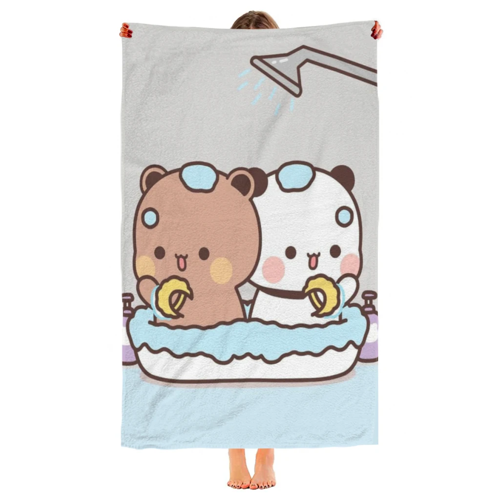 

Panda Bear Hug Bubu Dudu Beach Towel Poncho Bathing Towels Cover-ups Quick Dry Sand Free Yoga Spa Gym Pool