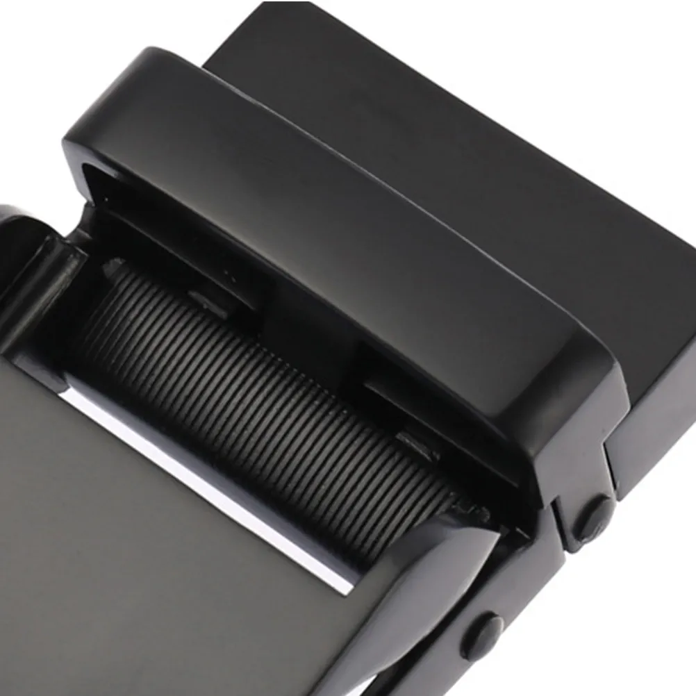

2Pcs Belt Buckle Men Alloy Automatic Business Black Scratch Resistant Ratchet Buckle for Formal Dress Professional Style