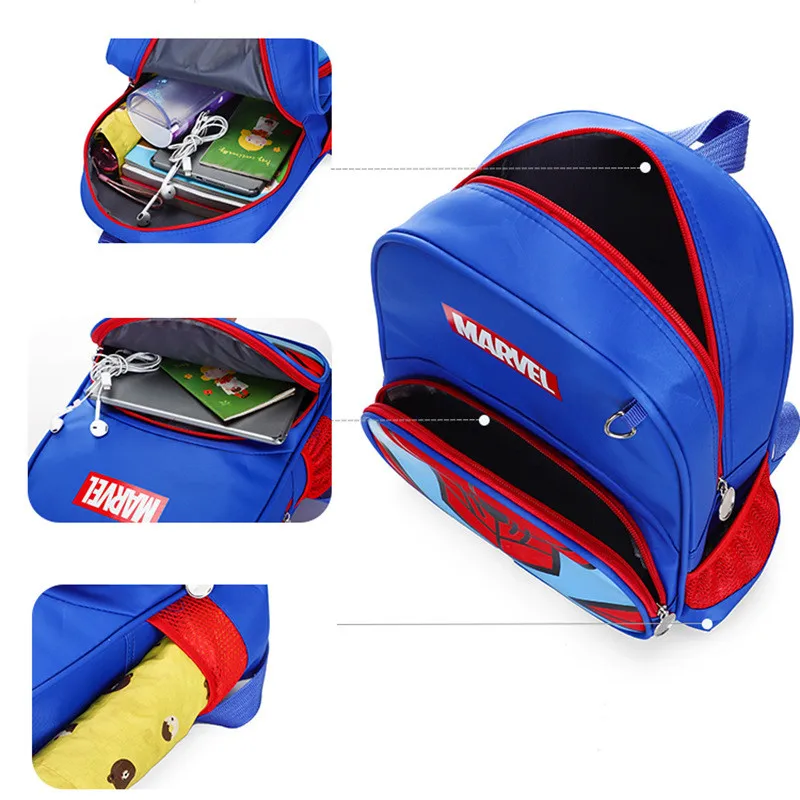 Marvel Backpack Spider Man Iron Man School Bag Shoulder Messenger Travel Schoolbag for Children Super Heroes Pupil School Bags