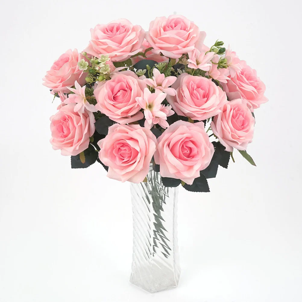 

Artificial Flowers Curled Rose for Basket Plant Bouquet Simulation Party Simulated Home Decoration