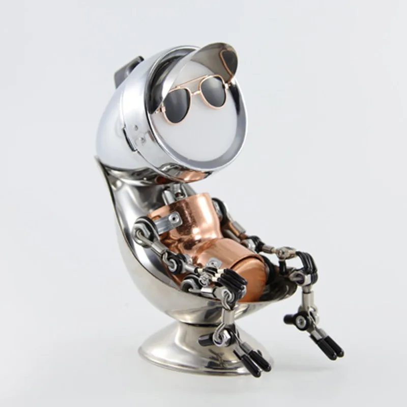Creative industrial wind computer atmosphere light punk handmade robot desktop ornament men and women gifts