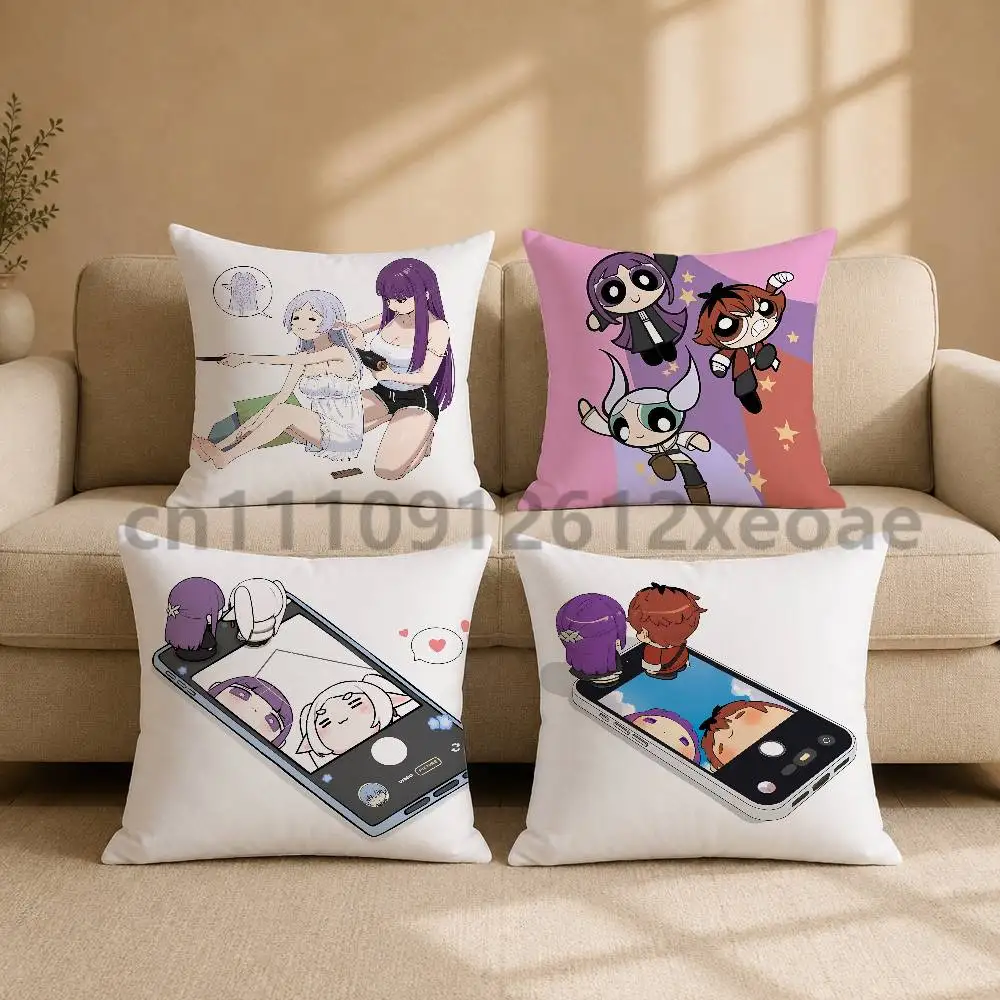 Frieren Fern Stark Double-Sided Printed Pillowcase Cushion Cover for Sofa Bed Couch Living Room Home Decor