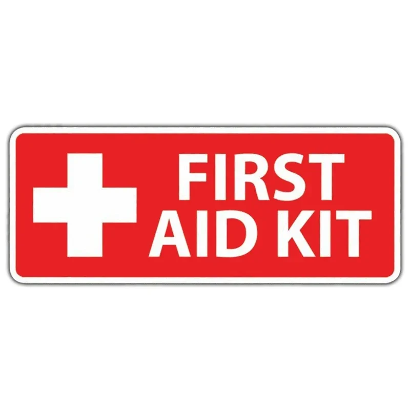 Red Cross First Aid Kit Sticker Self Adhesive Sticky Decal 911 Emergency Safety