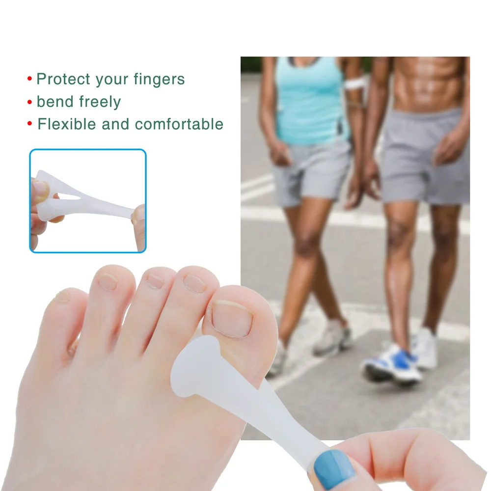 2 Chiếc Trắng Mềm Silicone Gel Ngón Chân Chia Hallux Valgus Bunion Do Khoang Cach Bang Chồng Chéo Ngón Chân Ngón Tay Cái Corrector Chăm Sóc Chân Dụng Cụ