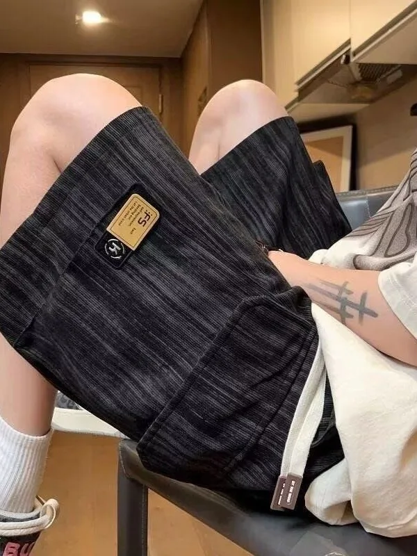 

Мужские повседневные рабочие шорты: летние, модные, спортивные, свободные, прямого кроя, с полосатым узором, свободный крой