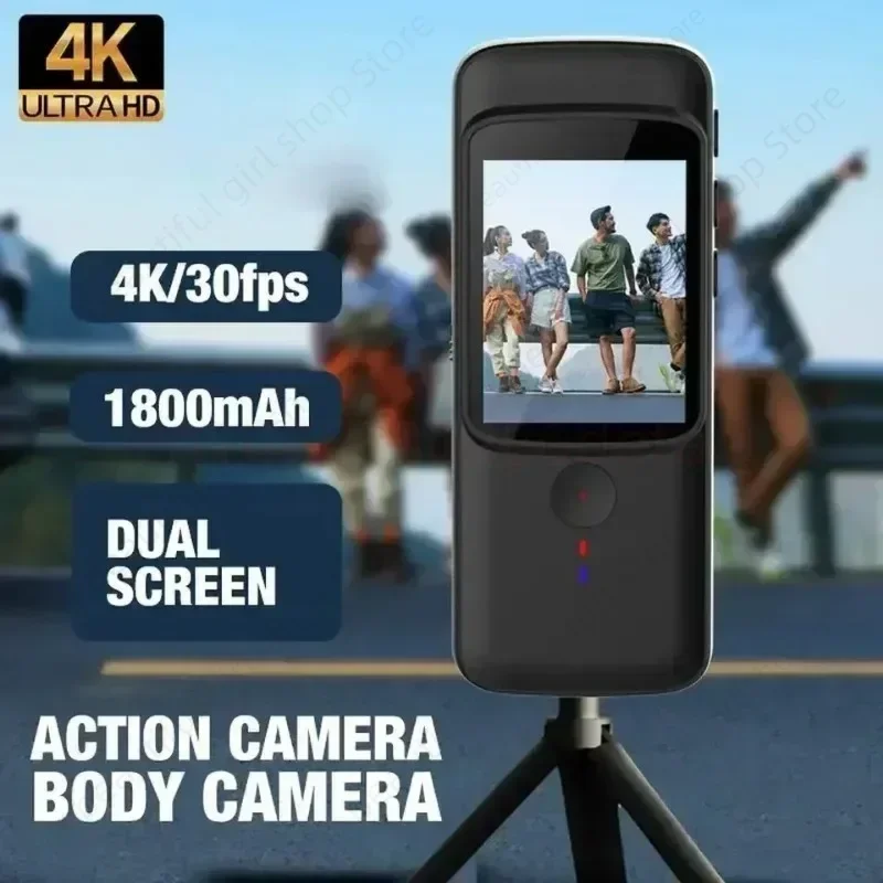4K Anti-shake Action Camera Wifi Waterproof Screen Sport Bodycam Dual LCD Screens Portable Helmet Bike DV Sports Video Recorder