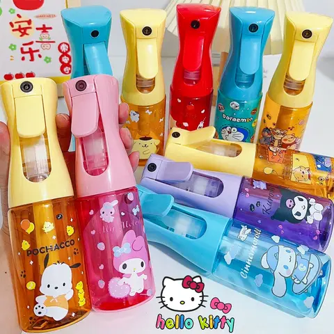 200ml 헬로 키티 산리오 애니메이션 스프레이 병 Kuromi Kawaii 귀여운 대용량 고압 연속 수화 분무기 완구