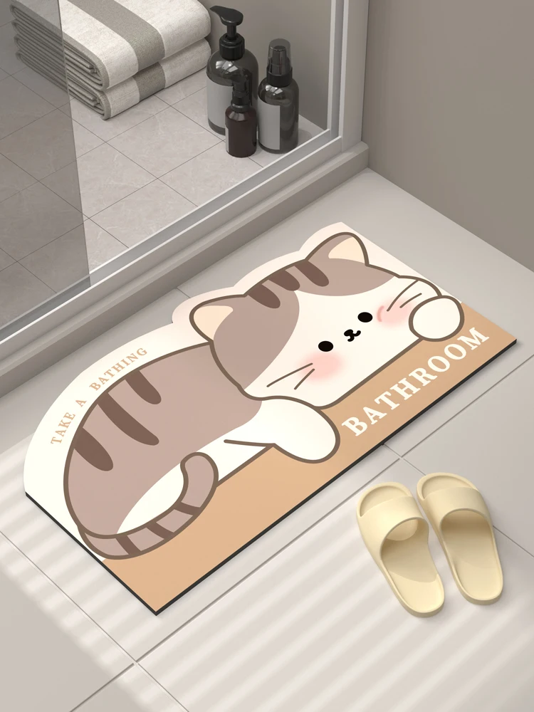 

Batoom Mat Anti-Slip Soft Dia Mud High Absorbency Qui Dry Toilet Door Mat Home Decorative Rugs Animal Pattern Simple S...