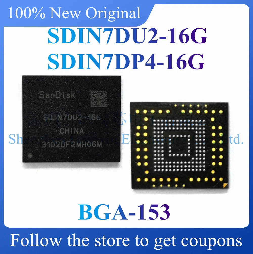 NEW SDIN7DU2-16G SDIN7DP4-16G.Original and authentic EMMC 16GB mobile phone storage.BGA-153