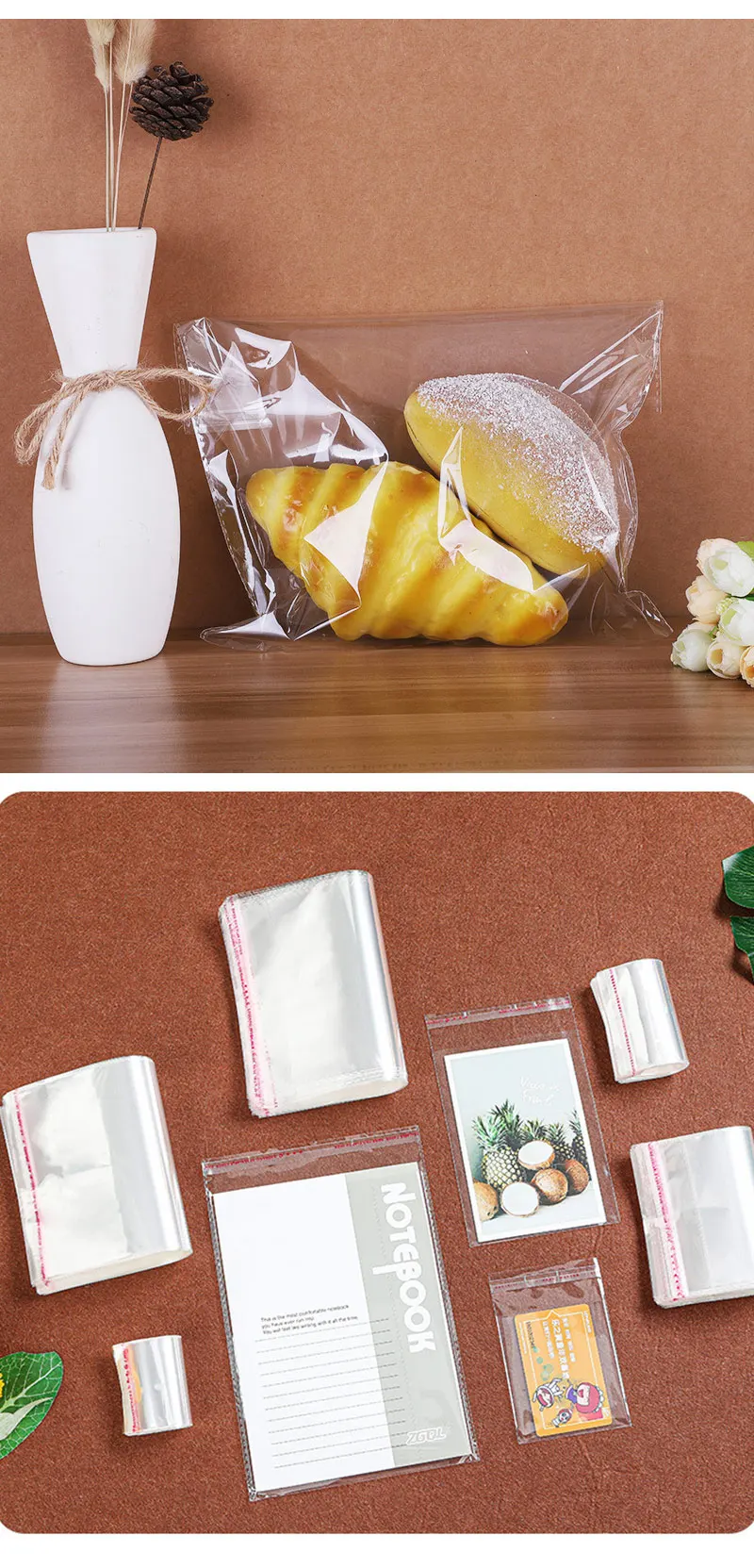 Selbstklebende Zellophanbeutel aus Kunststoff, Opp, transparent, versiegelt, Schmuck, Geschenk, Lebensmittel, Süßigkeiten, Kleidung, Kuchen, Verpackung, durchsichtige Beutel – Detail 10