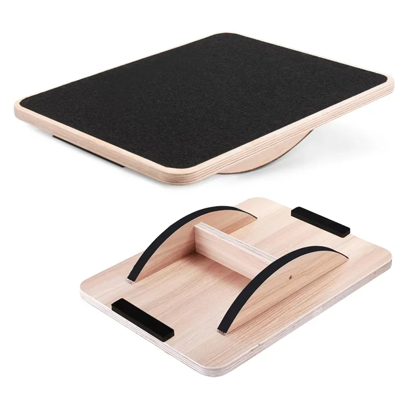 202405 Professional Wooden Balance Board for Leg Workout Anti-Slip Rocker Board Wobble Board for Standing Desk