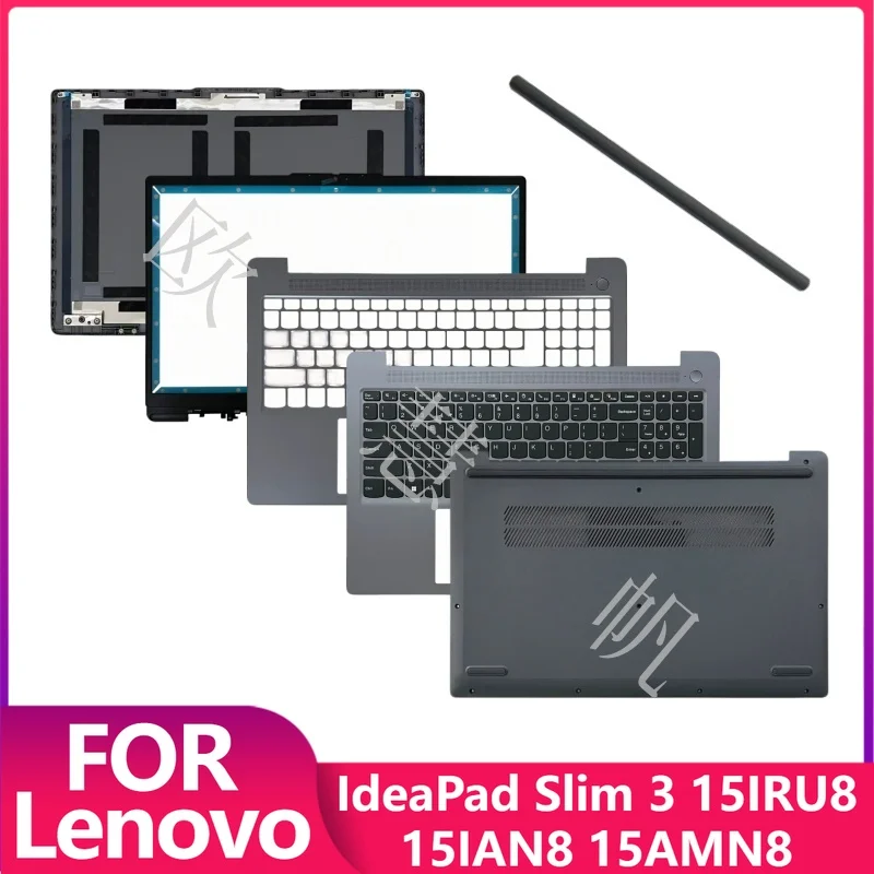 T New for Lenovo IdeaPad Slim 3 15IRU8 15IAN8 15AMN8  LCD Back Cover Front Bezel Hinge Cover Palmrest with Keyboard Bottom Case
