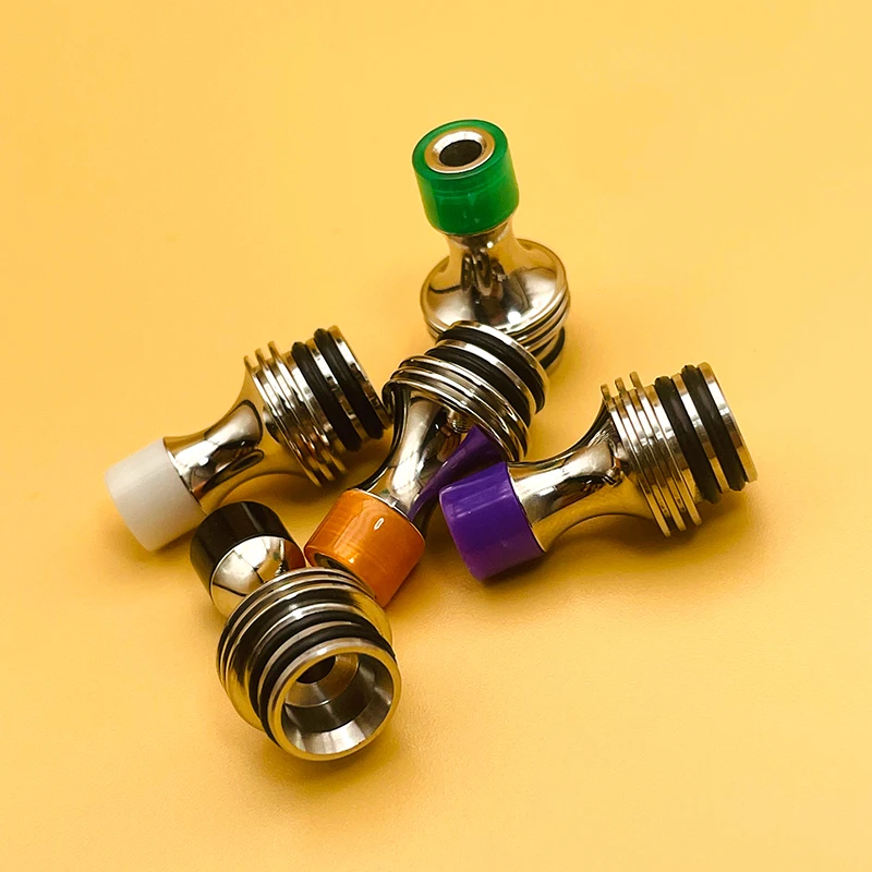 DSX 홀리 성배 스타일 510 mtl 드립 팁 스테인리스 스틸 광택 송진 소재, RTA 탱크 베이프 액세서리, 내경 2.8mm