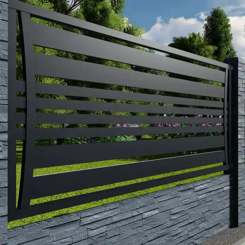 

custom.2023 Popular Modern Design Powder Coated Aluminium Fence Panel Slat Fence Post Garden Panels Fencing Aluminium