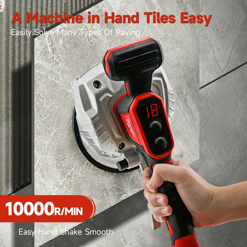Milwaukee Tile Laying Machine  8 Gears Adjustable Speed Digital Display Tile Installation Tool Wall Floor Electric  Power Tools