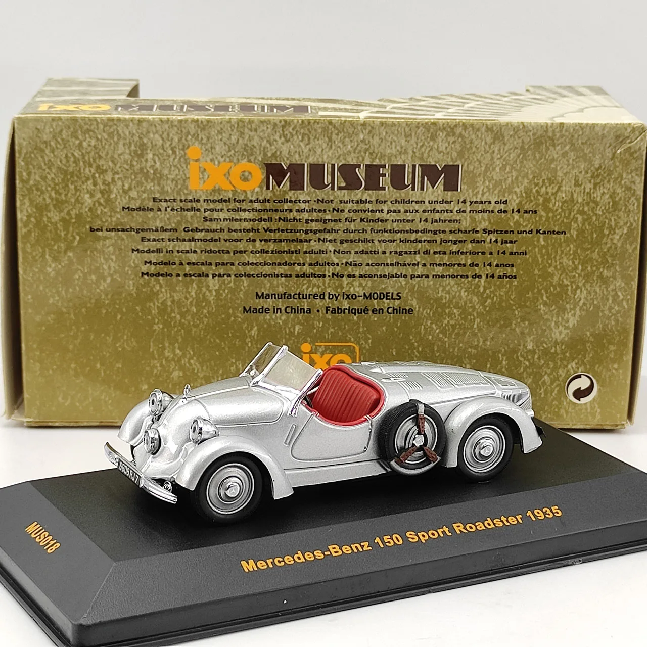 

Diecast IXO 1:43 Scale Mercedes 150 Spord Roadster 1935 Convertible Alloy Car Model Collectible Toy Gift Souvenir Display