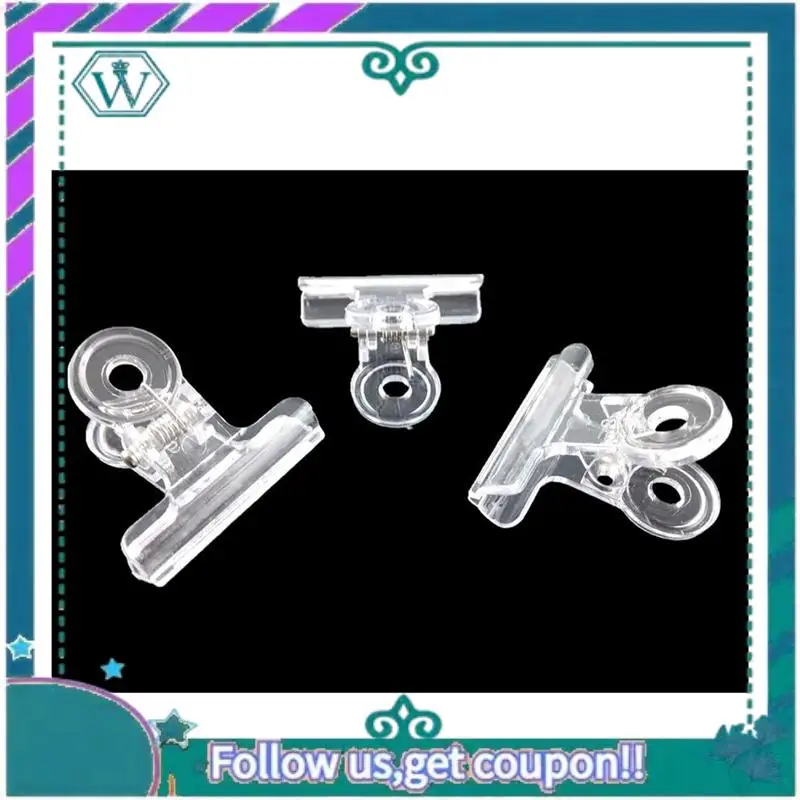 100PCS Plastic Bulldog Clips Kit Utility Paper Clips Set Kit Hinge Clips For Home, Office Use Clear