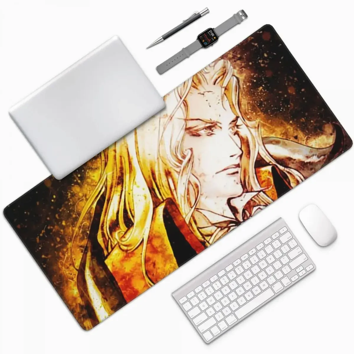 

Alucard Castlevania Large Mouse Pad Computer Keyboard Mouse Mat Gamer PC Laptop Desk Mat Office Accessories Table Mats