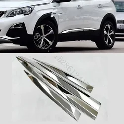 Car styling detector Stainless Steel chrome Side Door Body Cover trim sticks Strips Molding for Peugeot 3008 3008 GT 2017~2021