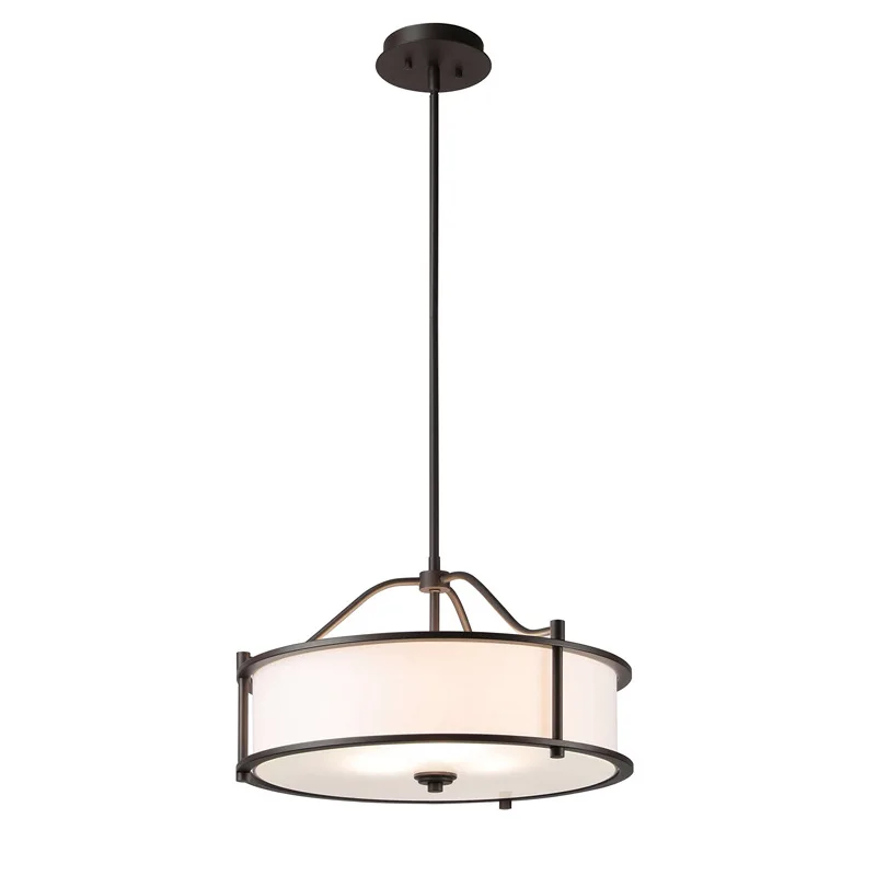 New Farmhouse Fabric Chandelier Dining Room Light Island Bedroom Living Room Hotel Room Study Light
